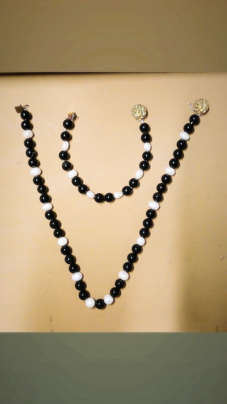 ست گردنبند و دستبند مروارید اصل و اونیکس