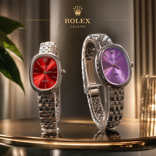ساعت زنانه طرح ROLEX صفحه بیضی