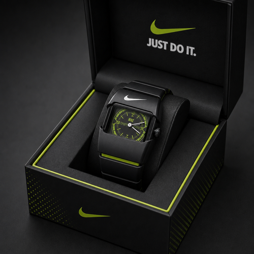 ساعت اسپرت برند Nike طرح مشکی سبز