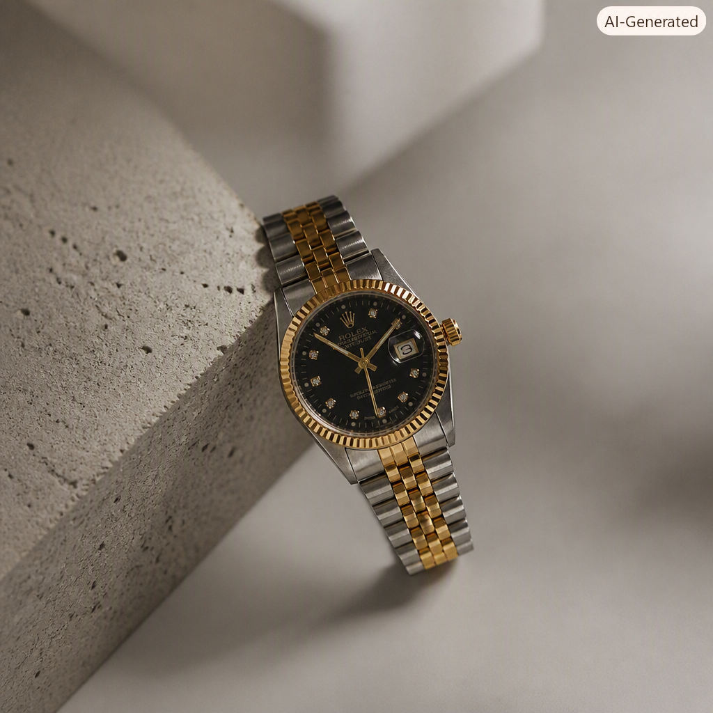 ساعت ROLEX مدل دیت جاست عدد نگین
