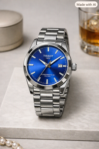 ساعت مردانه برند TISSOT پاورماتیک رنگ آبی درباری